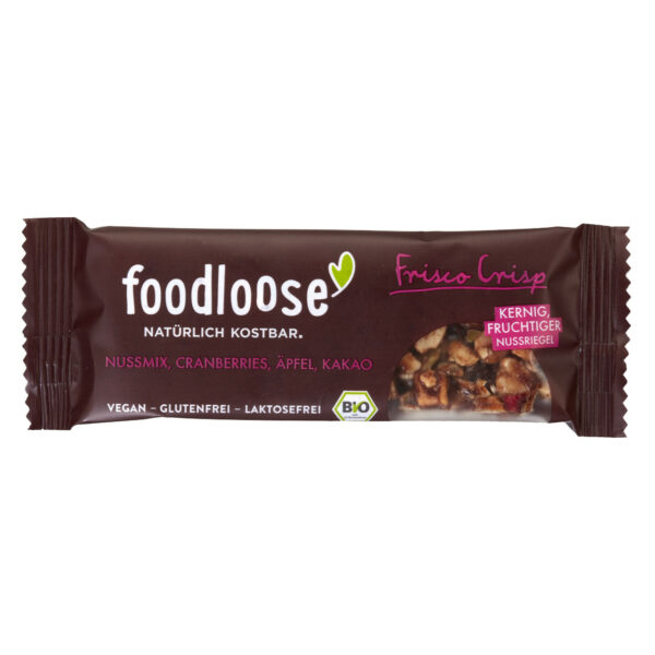 foodloose Bio-Nussriegel Frisco Crisp, vegan, glutenfrei, laktosefrei 24 x 35g