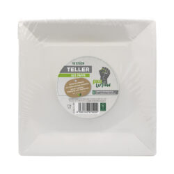 Ökolution Pappteller eckig 23x 23 cm 10er Pack FSC zertifiziert Folie Green PE 10 x 10 Stück