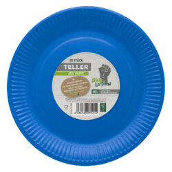 Ökolution Pappteller rund blau 23cm 20er Pack FSC zertifiziert Folie Green PE 12 x 20stück