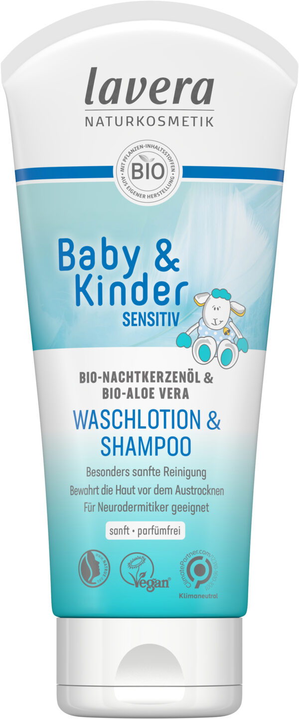 lavera Baby & Kinder Sensitiv Waschlotion & Shampoo 4 x 200ml