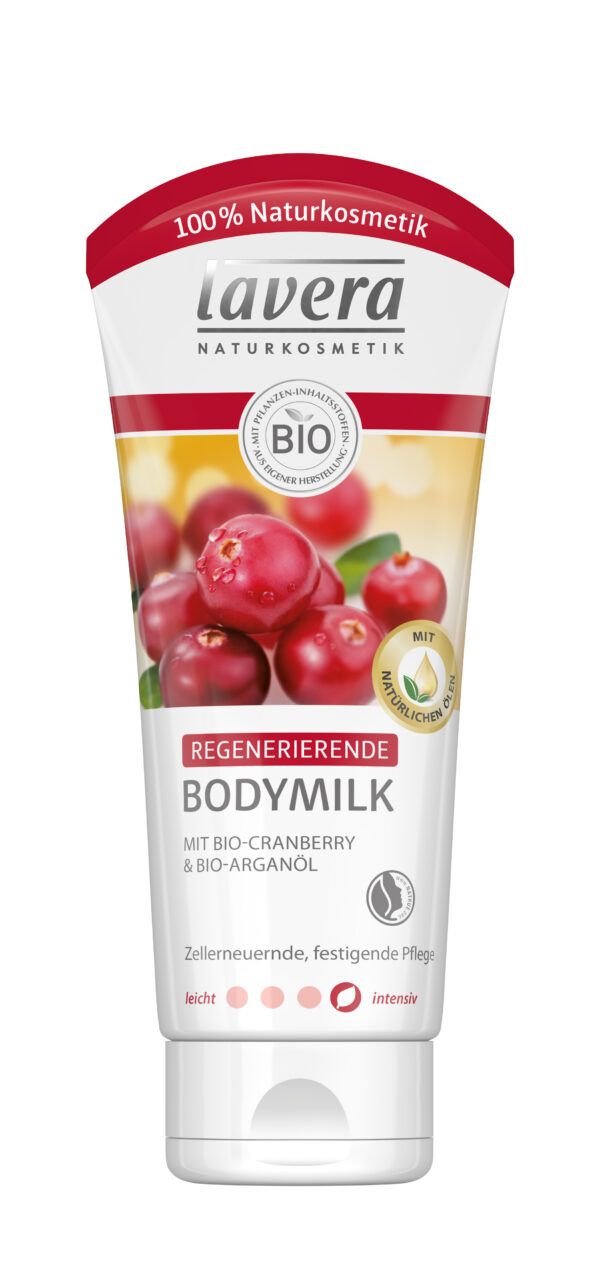 lavera Regenerierende Bodymilk Bio-Cranberry & Bio-Arganöl 4 x 200ml