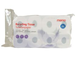 memo AG memo Toilettenpapier "Recycling Tissue" 4-lagig, 8 Rollen 7 x 8 Stück