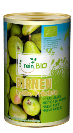 reinBIO Bio-Birnen, halbe Frucht, leicht gezuckert, 3 x 2,3kg